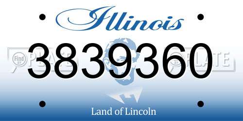 3839360 Illinois License Plate