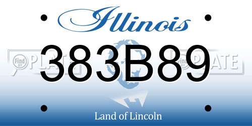 383B89 Illinois License Plate