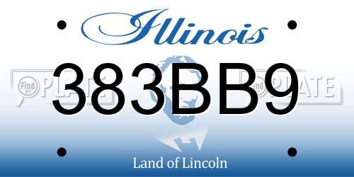 383BB9 Illinois License Plate