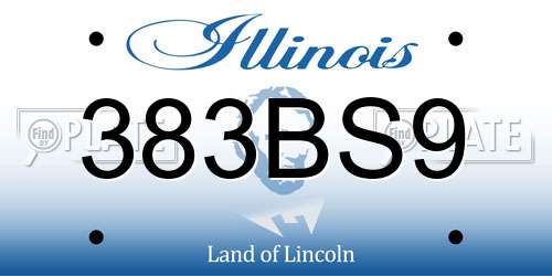 383BS9 Illinois License Plate
