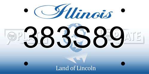 383S89 Illinois License Plate