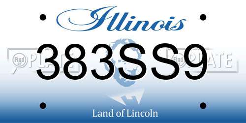 383SS9 Illinois License Plate