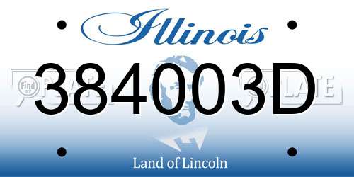 384003D Illinois License Plate