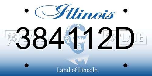 384112D Illinois License Plate