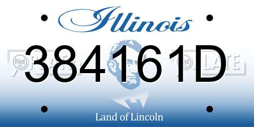 384161D Illinois License Plate