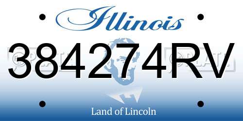 384274RV Illinois License Plate