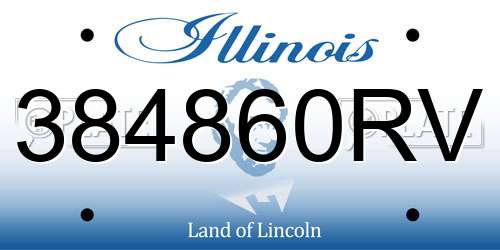 384860RV Illinois License Plate