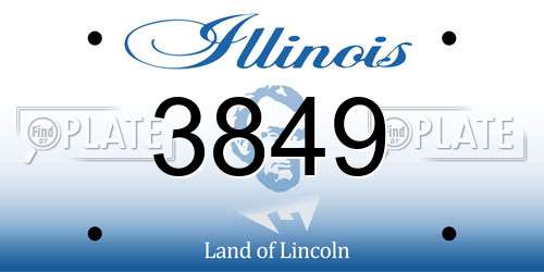 3849 Illinois License Plate