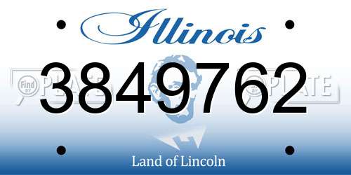 3849762 Illinois License Plate