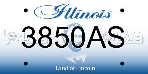 3850AS Illinois License Plate