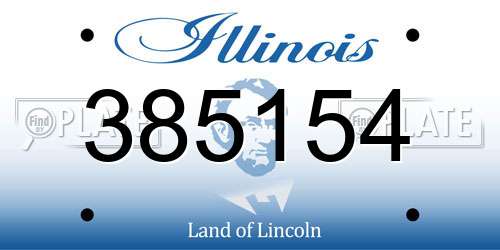 385154 Illinois License Plate