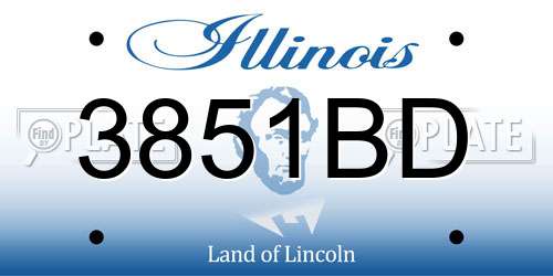 3851BD Illinois License Plate