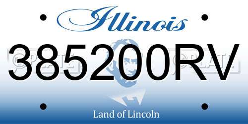 385200RV Illinois License Plate