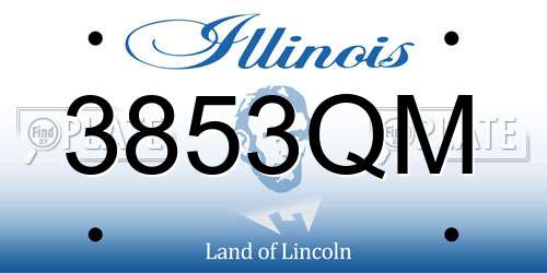 3853QM Illinois License Plate
