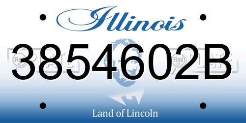 3854602B Illinois License Plate