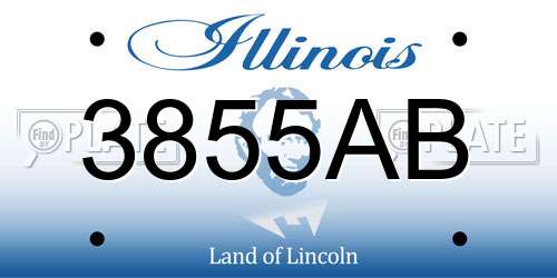 3855AB Illinois License Plate