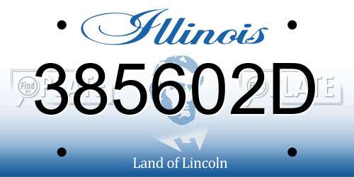 385602D Illinois License Plate