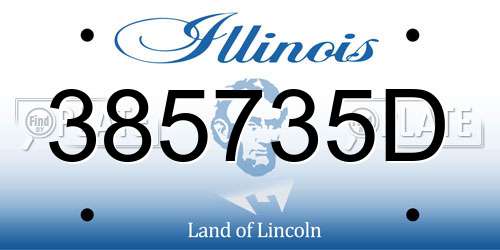 385735D Illinois License Plate