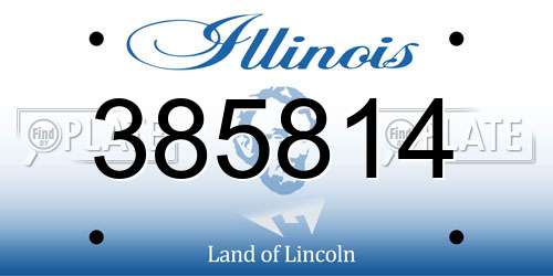 385814 Illinois License Plate