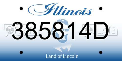 385814D Illinois License Plate