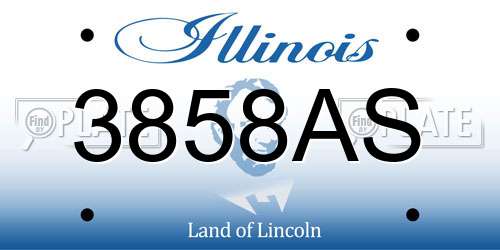 3858AS Illinois License Plate