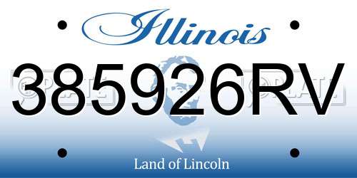 385926RV Illinois License Plate