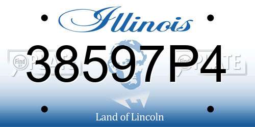 38597P4 Illinois License Plate