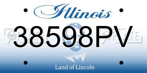 38598PV Illinois License Plate