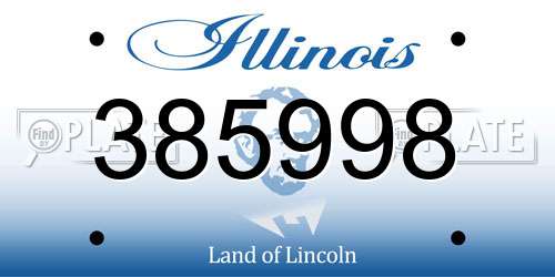 385998 Illinois License Plate