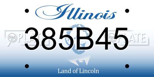 385B45 Illinois License Plate