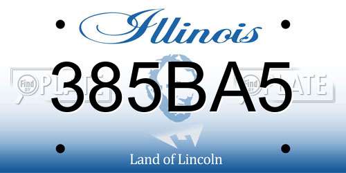 385BA5 Illinois License Plate