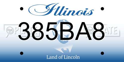 385BA8 Illinois License Plate