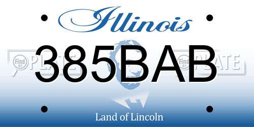 385BAB Illinois License Plate