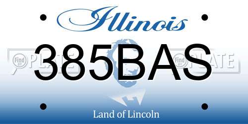 385BAS Illinois License Plate