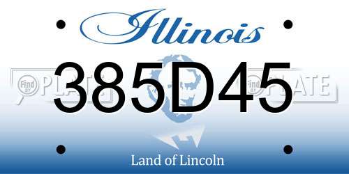 385D45 Illinois License Plate
