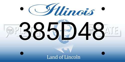 385D48 Illinois License Plate