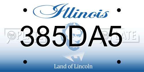 385DA5 Illinois License Plate