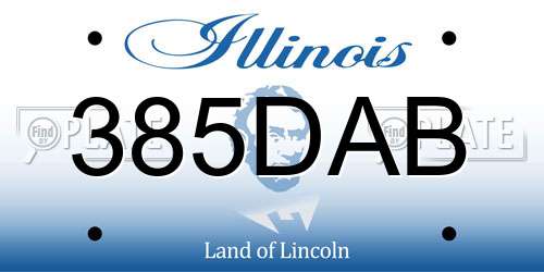 385DAB Illinois License Plate