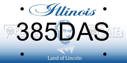 385DAS Illinois License Plate