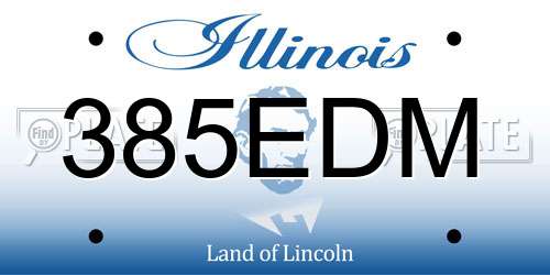 385EDM Illinois License Plate