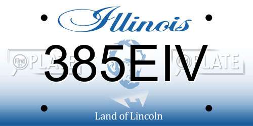 385EIV Illinois License Plate