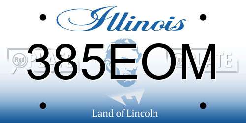 385EOM Illinois License Plate