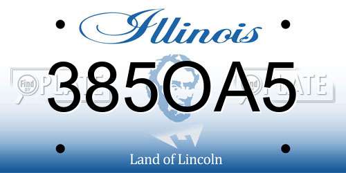 385OA5 Illinois License Plate