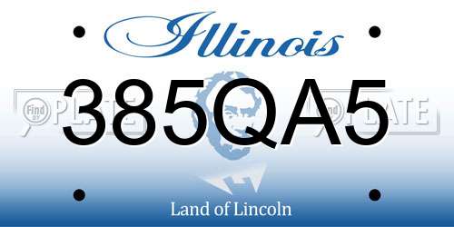 385QA5 Illinois License Plate
