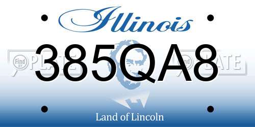385QA8 Illinois License Plate