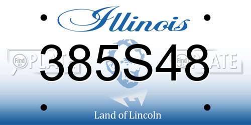 385S48 Illinois License Plate