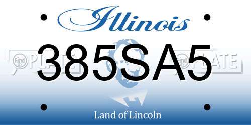 385SA5 Illinois License Plate