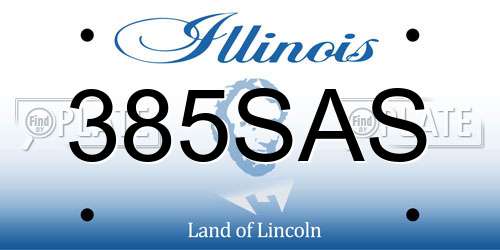 385SAS Illinois License Plate