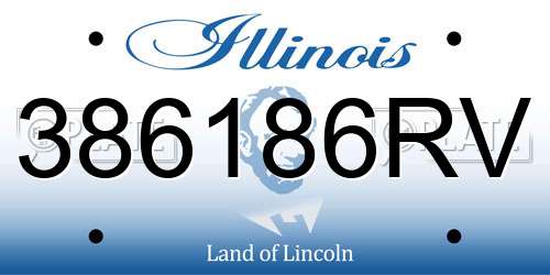 386186RV Illinois License Plate