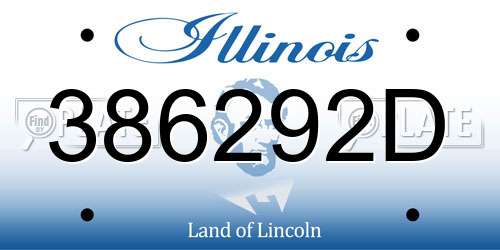 386292D Illinois License Plate